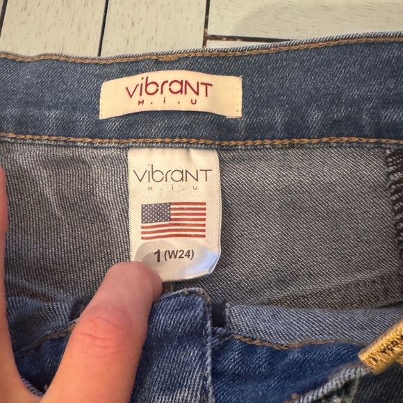 VIBRANT M.I.U. | Denim 80’s Pleated high waisted wide Mom Jean Junior Sz 1 (24) - Picture 6 of 7